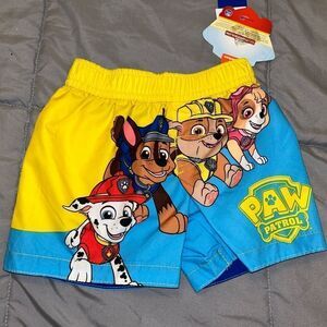 Nwt 12m paw patrol swim trunks